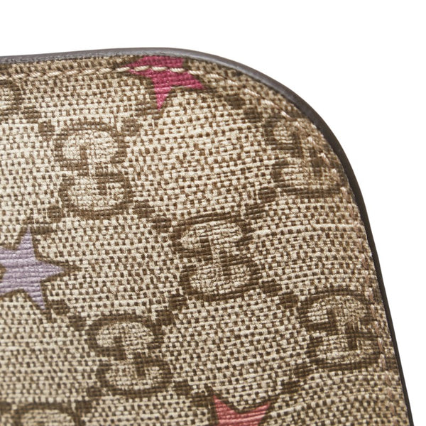 グッチ GGスプリーム スター 星 付属ポーチ 309498 ベージュ ピンク PVC レザー レディース GUCCI 【中古】
