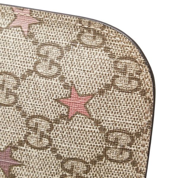 グッチ GGスプリーム スター 星 付属ポーチ 309498 ベージュ ピンク PVC レザー レディース GUCCI 【中古】