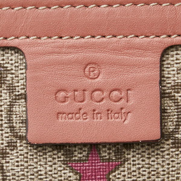 グッチ GGスプリーム スター 星 付属ポーチ 309498 ベージュ ピンク PVC レザー レディース GUCCI 【中古】