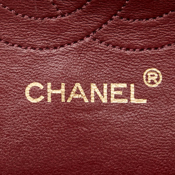 シャネル マトラッセ25 ダブルフラップ ココマーク チェーン ショルダーバッグ ブラック ラムスキン レディース CHANEL 【中古】
