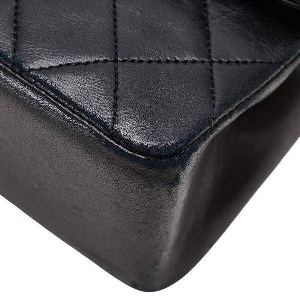 シャネル マトラッセ25 ダブルフラップ ココマーク チェーン ショルダーバッグ ブラック ラムスキン レディース CHANEL 【中古】