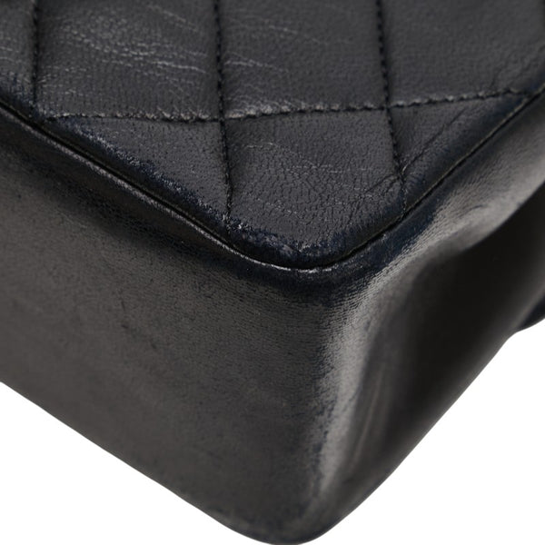 シャネル マトラッセ25 ダブルフラップ ココマーク チェーン ショルダーバッグ ブラック ラムスキン レディース CHANEL 【中古】