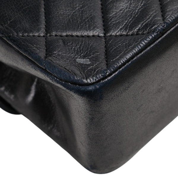 シャネル マトラッセ25 ダブルフラップ ココマーク チェーン ショルダーバッグ ブラック ラムスキン レディース CHANEL 【中古】