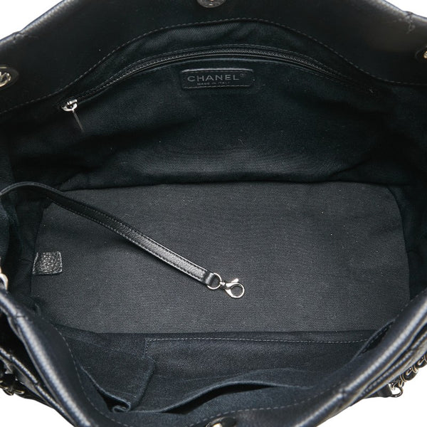 シャネル ココマーク マトラッセ チェーン ハンドバッグ トートバッグ ブラック キャビアスキン レディース CHANEL 【中古】