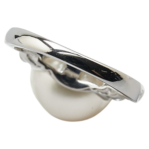 Pt900 プラチナ 白蝶真珠11.3mm ダイヤ0.15ct リング 指輪 レディース 7号 【中古】
