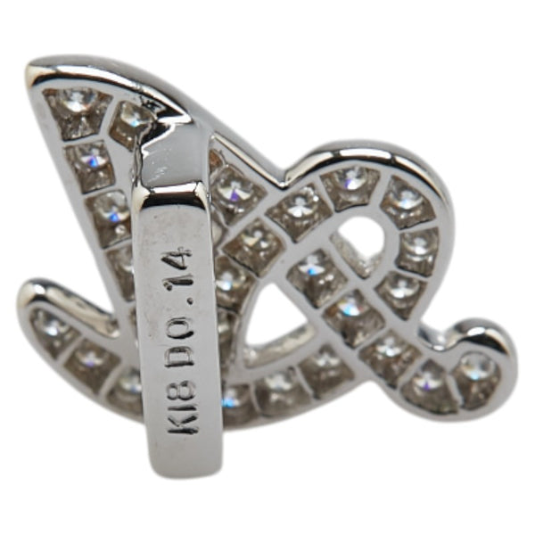 K18WG ホワイトゴールド ダイヤ0.14ct A モチーフ ペンダントトップ レディース 【中古】