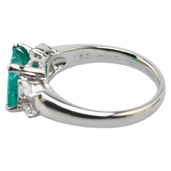 Pt900 プラチナ エメラルド1.93ct ダイヤ0.405ct リング 指輪 レディース 14号 【中古】