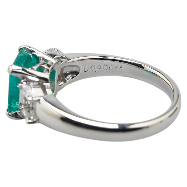 Pt900 プラチナ エメラルド1.93ct ダイヤ0.405ct リング 指輪 レディース 14号 【中古】