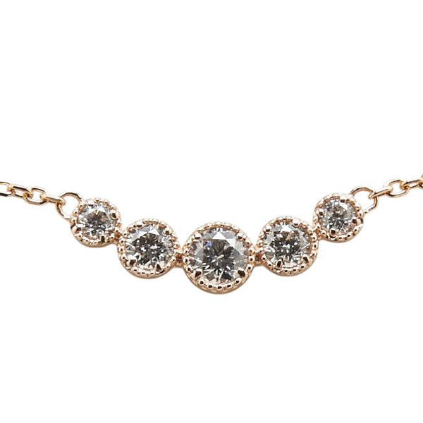 K18PG ピンクゴールド ダイヤ0.15ct ペンダントネックレス レディース 【中古】