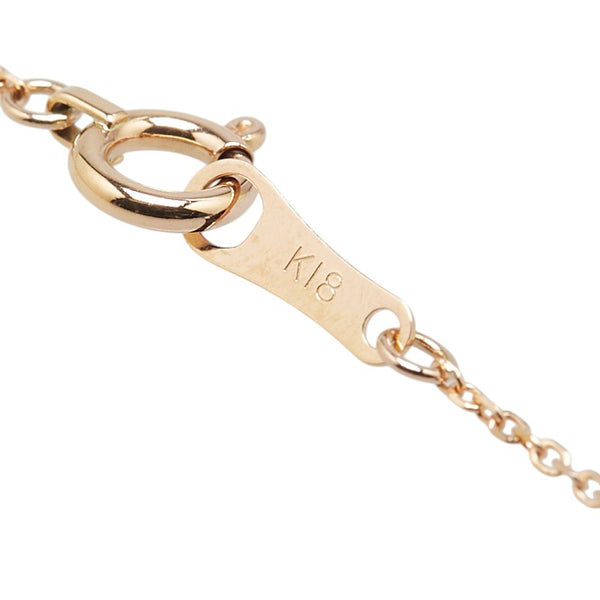 K18PG ピンクゴールド ダイヤ0.15ct ペンダントネックレス レディース 【中古】