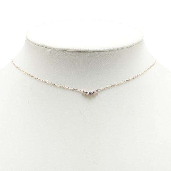 K18PG ピンクゴールド ダイヤ0.15ct ペンダントネックレス レディース 【中古】