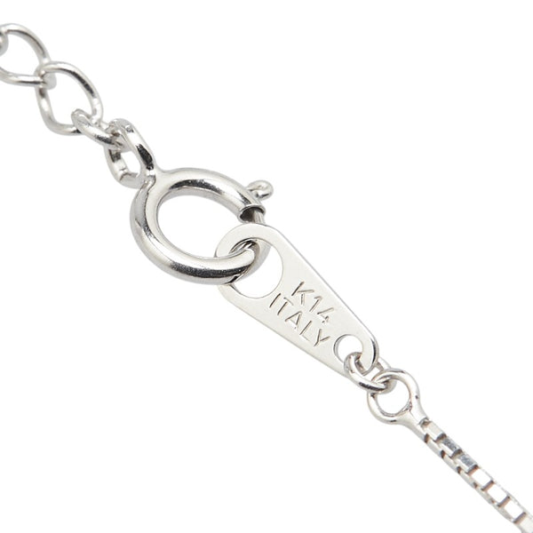 K14WG ホワイトゴールド タンザナイト0.75ct ダイヤ0.23ct 雫 モチーフ ペンダントネックレス レディース 【中古】