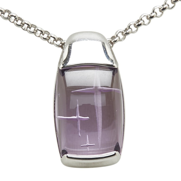 タサキ K18WG ホワイトゴールド アメジスト ネックレス レディース TASAKI 【中古】