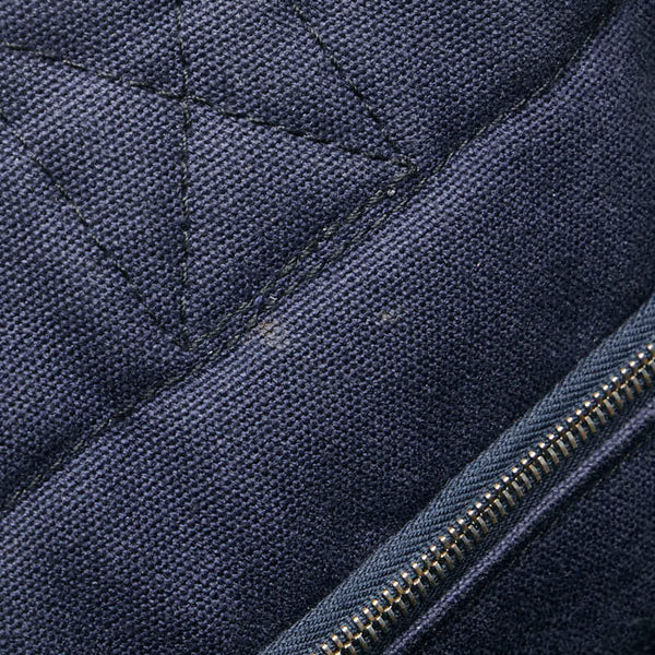 エルメス フールトゥGM ハンドバッグ トートバッグ ネイビー ブラック キャンバス レディース HERMES 【中古】