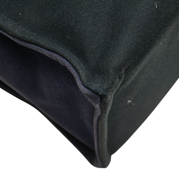 エルメス フールトゥGM ハンドバッグ トートバッグ ネイビー ブラック キャンバス レディース HERMES 【中古】