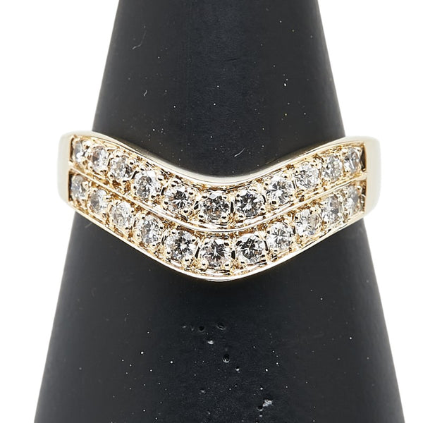 K18YG イエローゴールド ダイヤ0.39ct リング 指輪 レディース 12号 【中古】