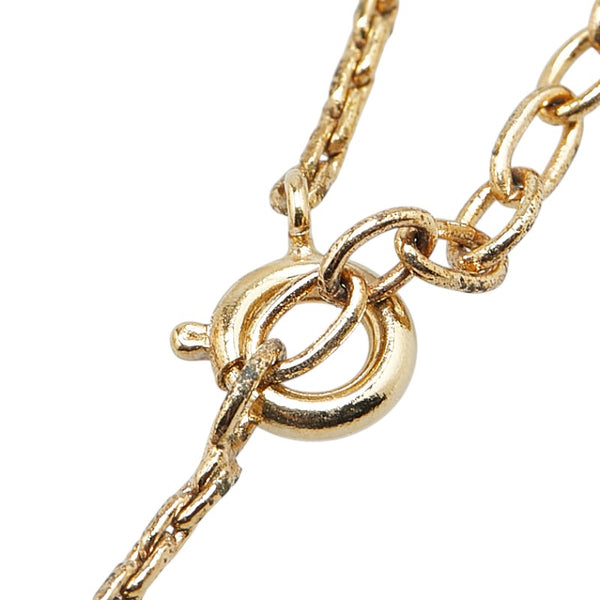 ディオール CDロゴ ラインストーン ネックレス ゴールド メッキ レディース Dior 【中古】