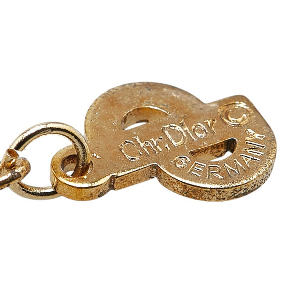 ディオール CDロゴ ラインストーン ネックレス ゴールド メッキ レディース Dior 【中古】