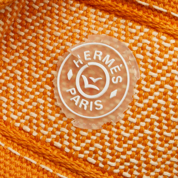 エルメス サックマリーン レシーフMM ワンショルダーバッグ オレンジ コットン レディース HERMES 【中古】