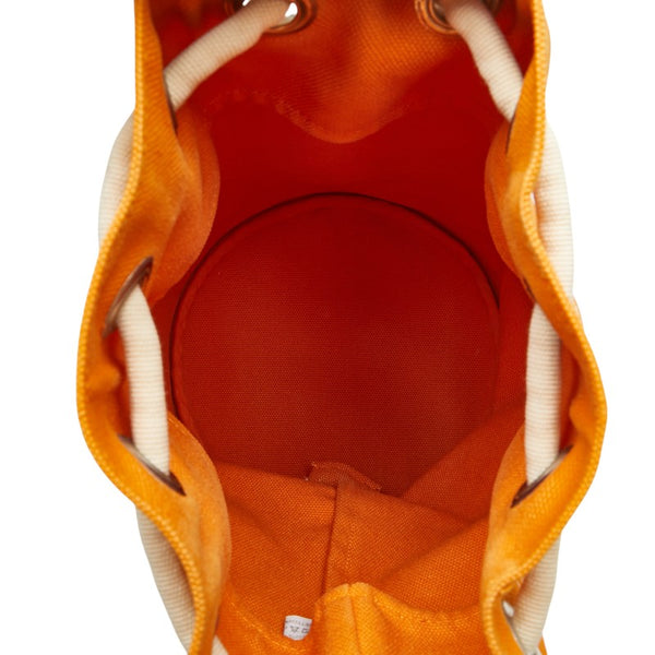 エルメス サックマリーン レシーフMM ワンショルダーバッグ オレンジ コットン レディース HERMES 【中古】