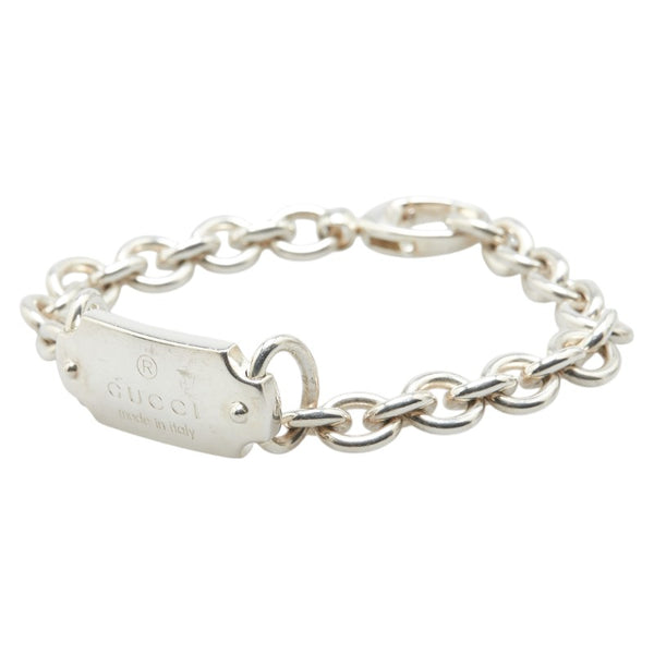 グッチ ロゴプレート ブレスレット #19 SV925 シルバー レディース GUCCI 【中古】