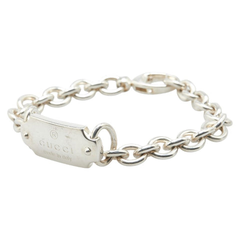 グッチ ロゴプレート ブレスレット #19 SV925 シルバー レディース GUCCI 【中古】