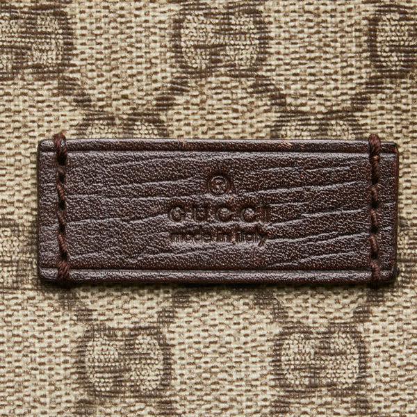 グッチ GGスプリーム トートバッグ ハンドバッグ 114288 ベージュ ブラウン PVC レザー レディース GUCCI 【中古】