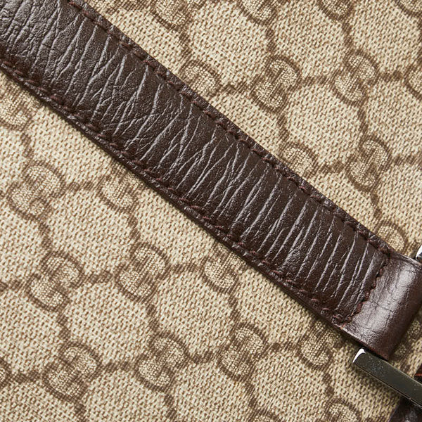 グッチ GGスプリーム トートバッグ ハンドバッグ 114288 ベージュ ブラウン PVC レザー レディース GUCCI 【中古】