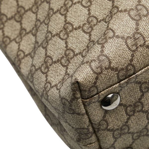 グッチ GGスプリーム トートバッグ ハンドバッグ 114288 ベージュ ブラウン PVC レザー レディース GUCCI 【中古】