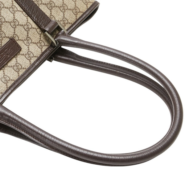 グッチ GGスプリーム トートバッグ ハンドバッグ 114288 ベージュ ブラウン PVC レザー レディース GUCCI 【中古】