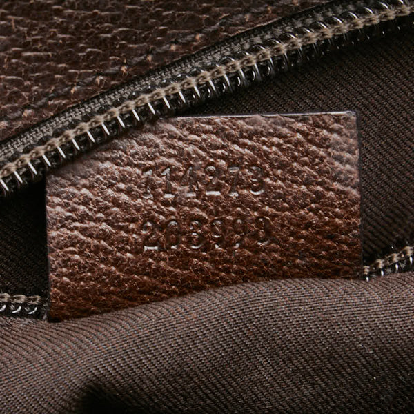 グッチ GGキャンバス 斜め掛け ショルダーバッグ 114273 ブラウン キャンバス レザー レディース GUCCI 【中古】