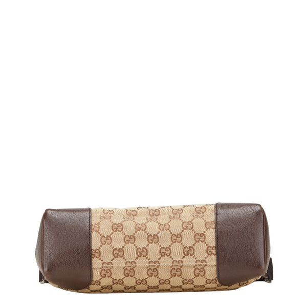 グッチ GGキャンバス 斜め掛け ショルダーバッグ 114273 ブラウン キャンバス レザー レディース GUCCI 【中古】