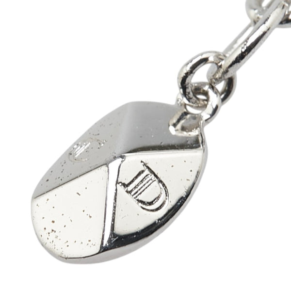 ディオール ロゴ ラインストーン ネックレス シルバー メタル レディース Dior 【中古】