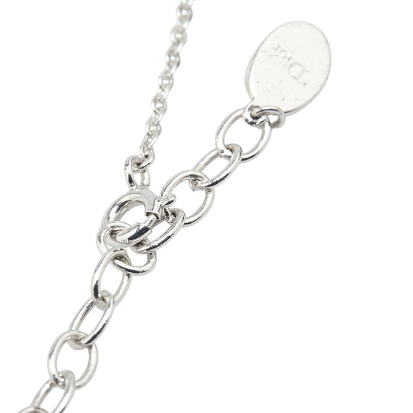 ディオール ロゴ ラインストーン ネックレス シルバー メタル レディース Dior 【中古】