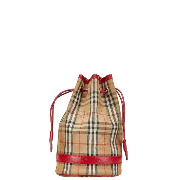 バーバリー ノバチェック シャドーホース ポーチ ベージュ マルチカラー キャンバス レザー レディース BURBERRY 【中古】