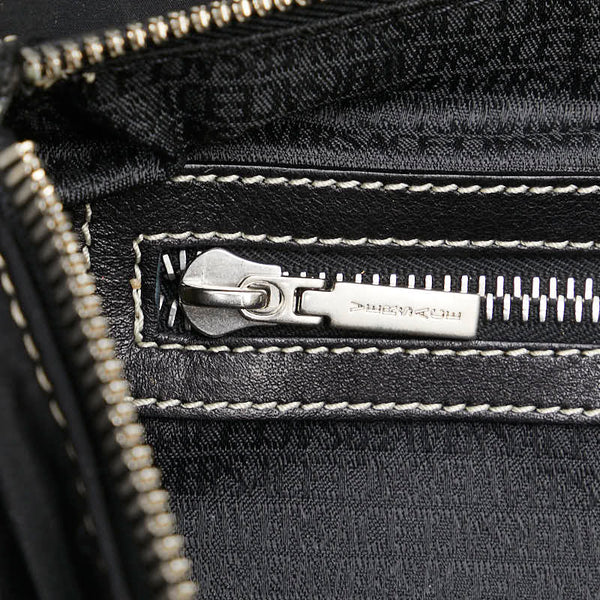 ヴェルサーチェ ショルダーバッグ ブラック レザー ポリエステル レディース VERSACE 【中古】