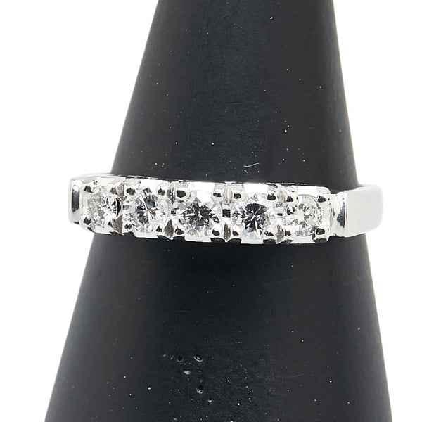 ノーブランド Pt900 プラチナ ダイヤ0.35ct 一文字 リング 指輪 レディース no brand 10.5号 【中古】