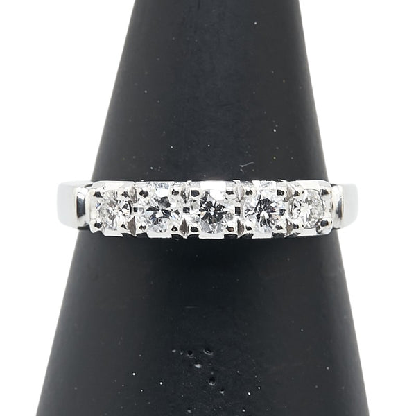 ノーブランド Pt900 プラチナ ダイヤ0.35ct 一文字 リング 指輪 レディース no brand 10.5号 【中古】