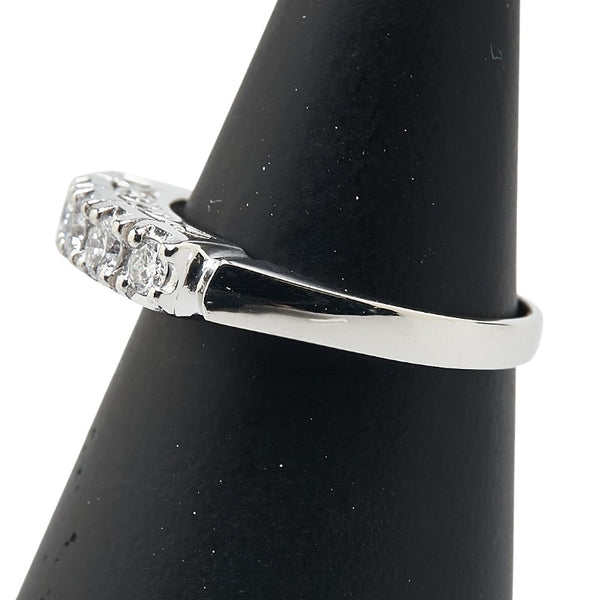 ノーブランド Pt900 プラチナ ダイヤ0.35ct 一文字 リング 指輪 レディース no brand 10.5号 【中古】