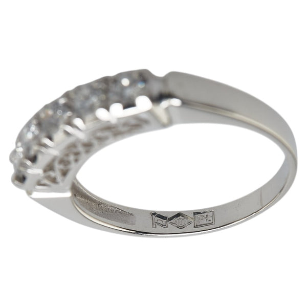 ノーブランド Pt900 プラチナ ダイヤ0.35ct 一文字 リング 指輪 レディース no brand 10.5号 【中古】