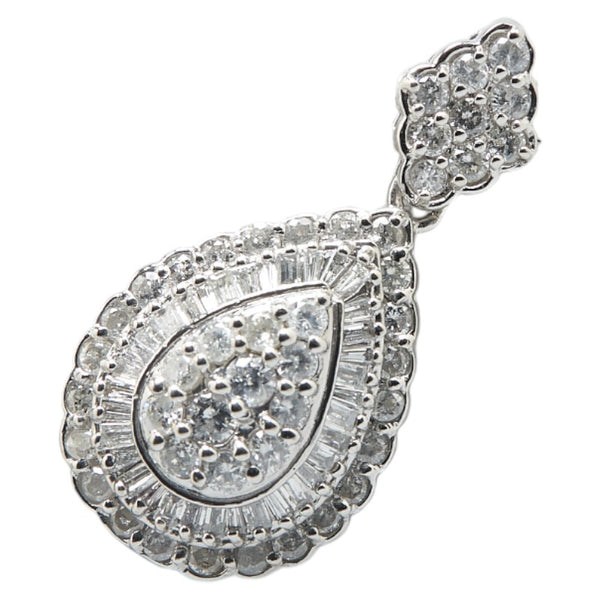 ノーブランド Pt900 プラチナ ダイヤ1.25ct ティアドロップ ペンダントトップ レディース no brand 【中古】