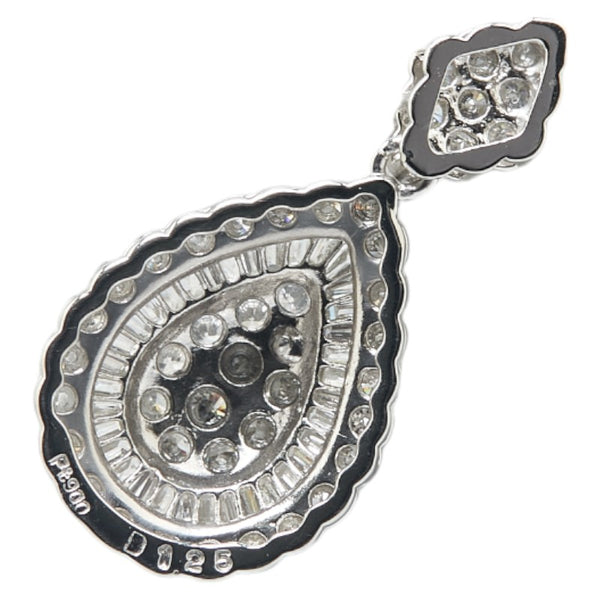 ノーブランド Pt900 プラチナ ダイヤ1.25ct ティアドロップ ペンダントトップ レディース no brand 【中古】