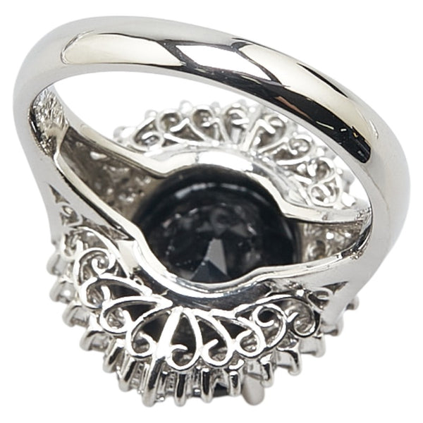 ノーブランド Pt900 プラチナ サファイア7.37ct メレダイヤ0.35ct リング 指輪 レディース no brand 14号 【中古】