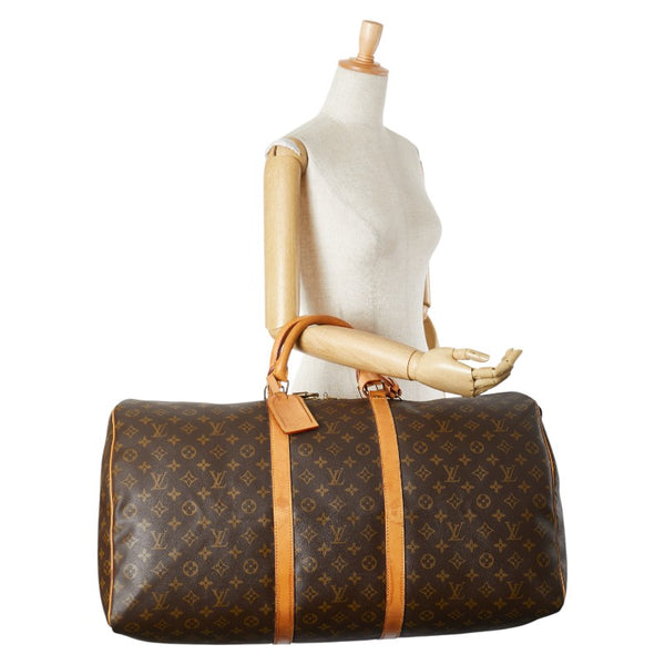 ルイ ヴィトン モノグラム キーポル50 ボストンバッグ トラベルバッグ M41426 ブラウン PVC レザー レディース LOUIS VUITTON 【中古】