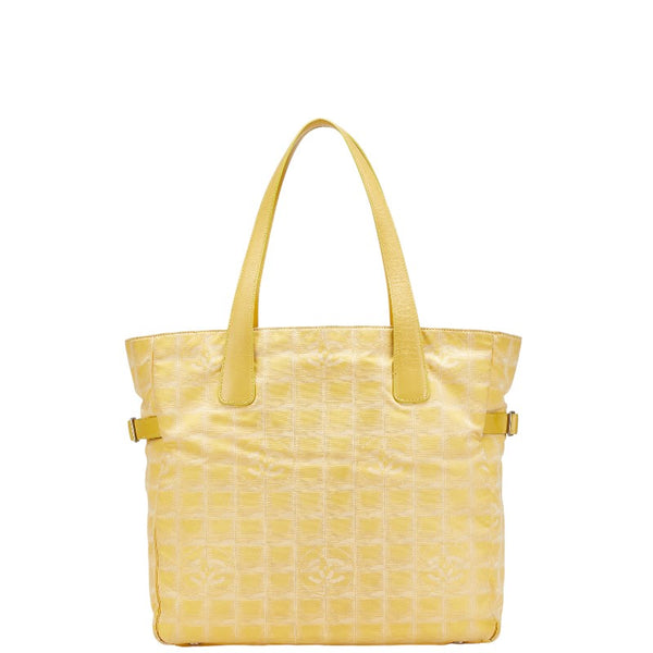 シャネル ニュートラベルライン ハンドバッグ トートバッグ イエロー ナイロン レザー レディース CHANEL 【中古】