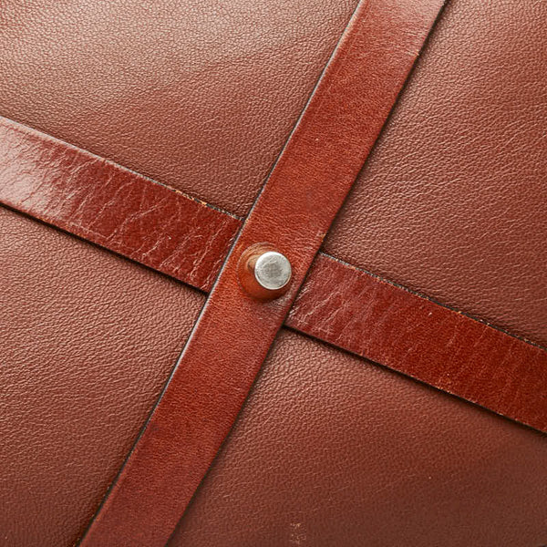 バーバリー ノバチェック トートバッグ ブラウン レザー レディース BURBERRY 【中古】