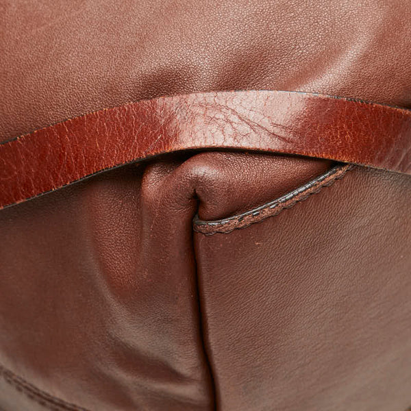 バーバリー ノバチェック トートバッグ ブラウン レザー レディース BURBERRY 【中古】