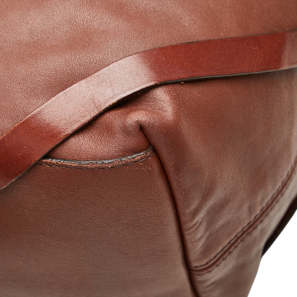 バーバリー ノバチェック トートバッグ ブラウン レザー レディース BURBERRY 【中古】