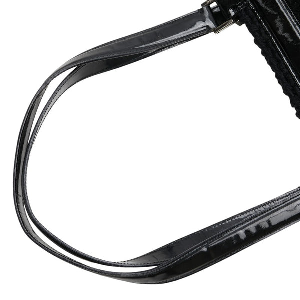 サルヴァトーレフェラガモ ガンチーニ トートバッグ ブラック ウール エナメル レディース Salvatore Ferragamo 【中古】