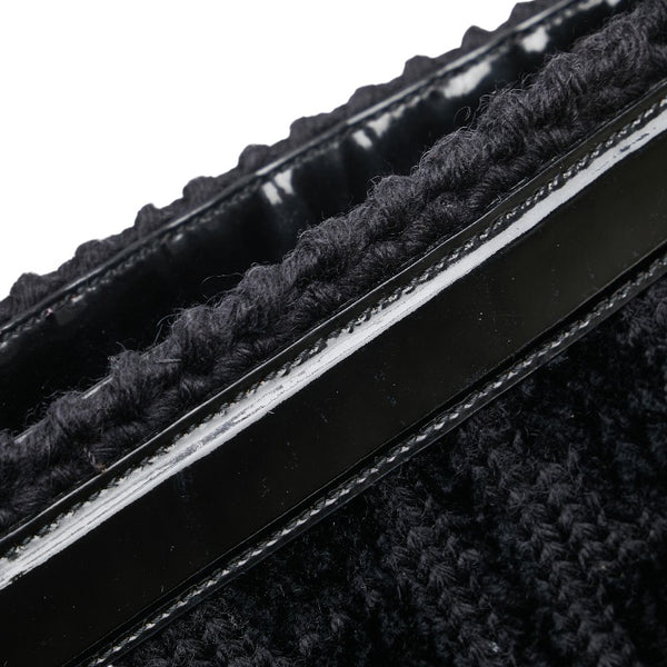 サルヴァトーレフェラガモ ガンチーニ トートバッグ ブラック ウール エナメル レディース Salvatore Ferragamo 【中古】